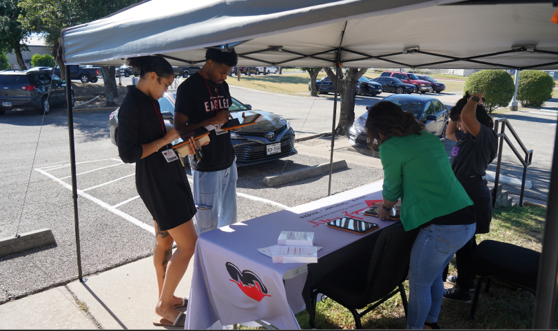 Community resource tent set up for a C2H outreach event